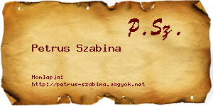 Petrus Szabina névjegykártya