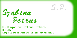 szabina petrus business card
